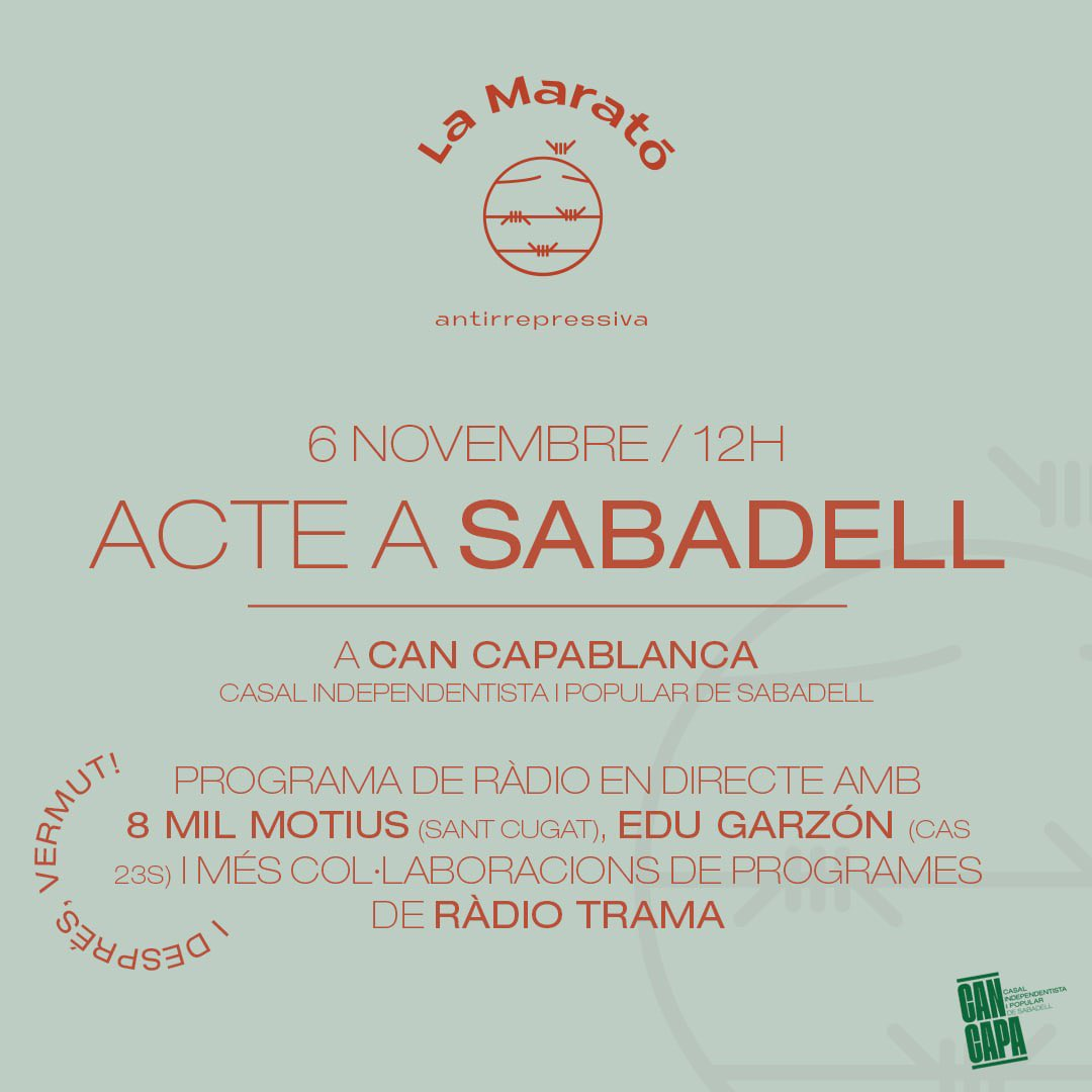 Marató Antirepressiva d&#8217;Alerta Solidaria (06-11-2022)